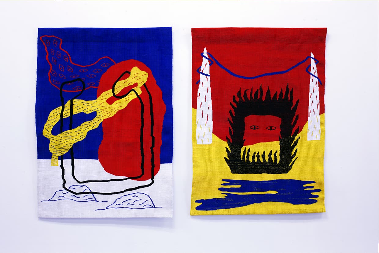 Nous y voici nous y voilà (diptych), tapestry