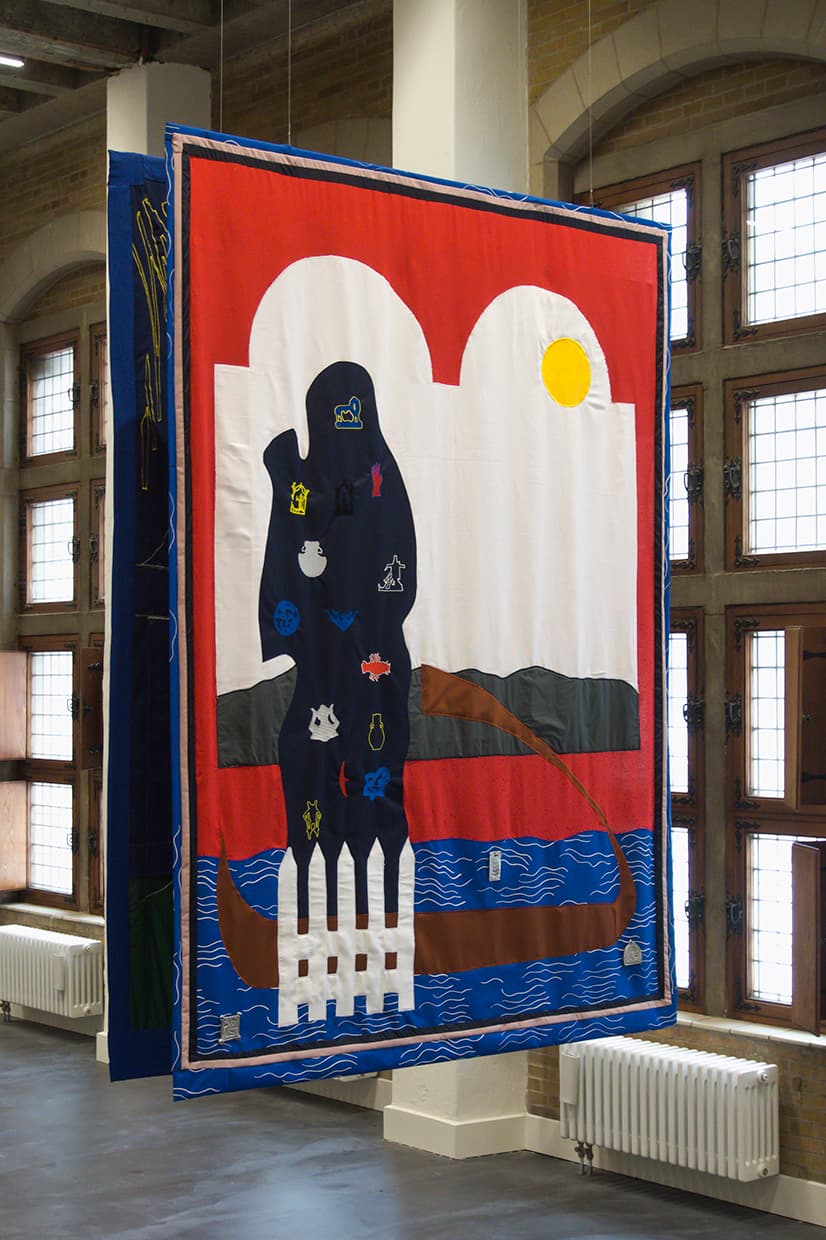 Our lady of Thuyne, textile banner