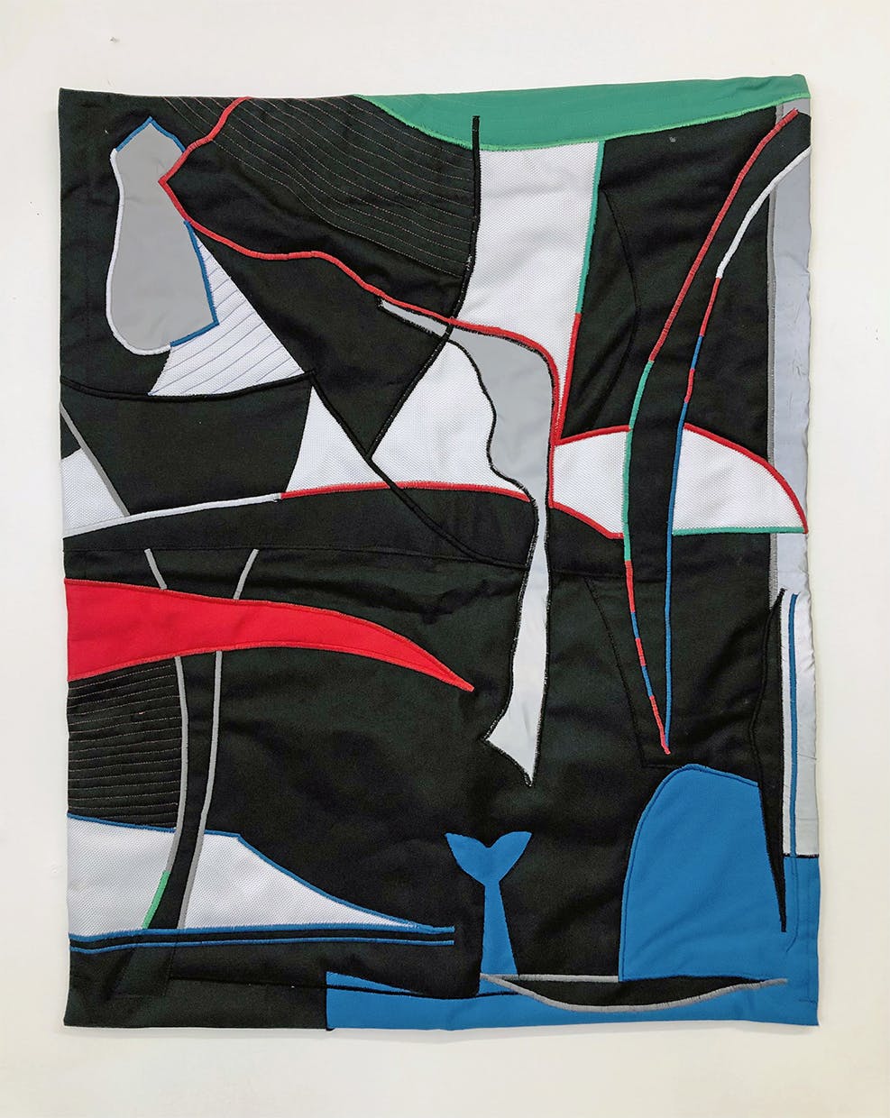 Aquarius, textile collage, 55x68cm, Galerie Vertige, Brussels, Spring 2022