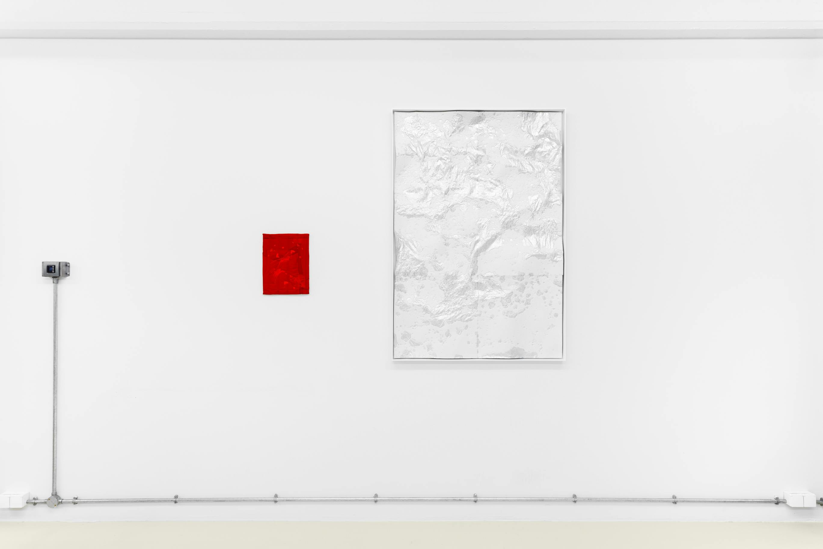 Safrane (red), textile collage, 40x31cm