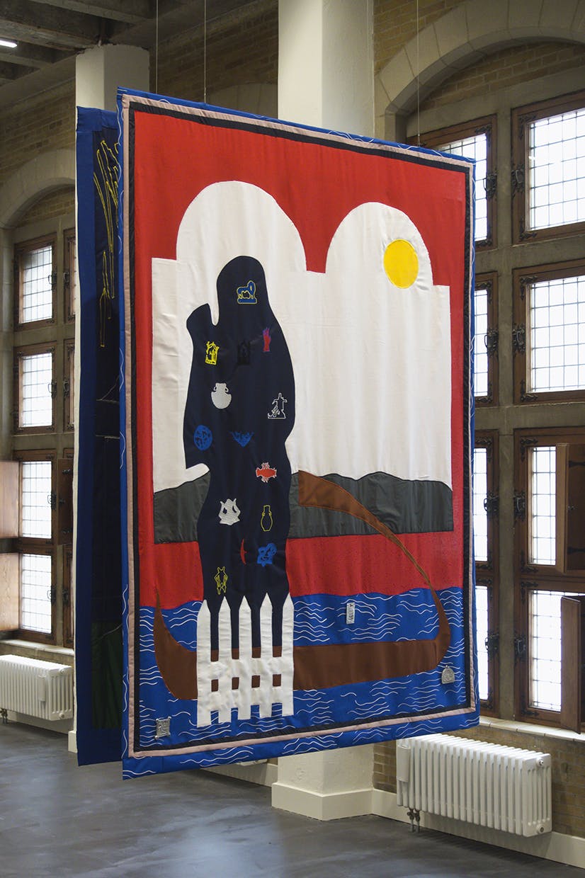 Our lady of Thuyne, textile banner