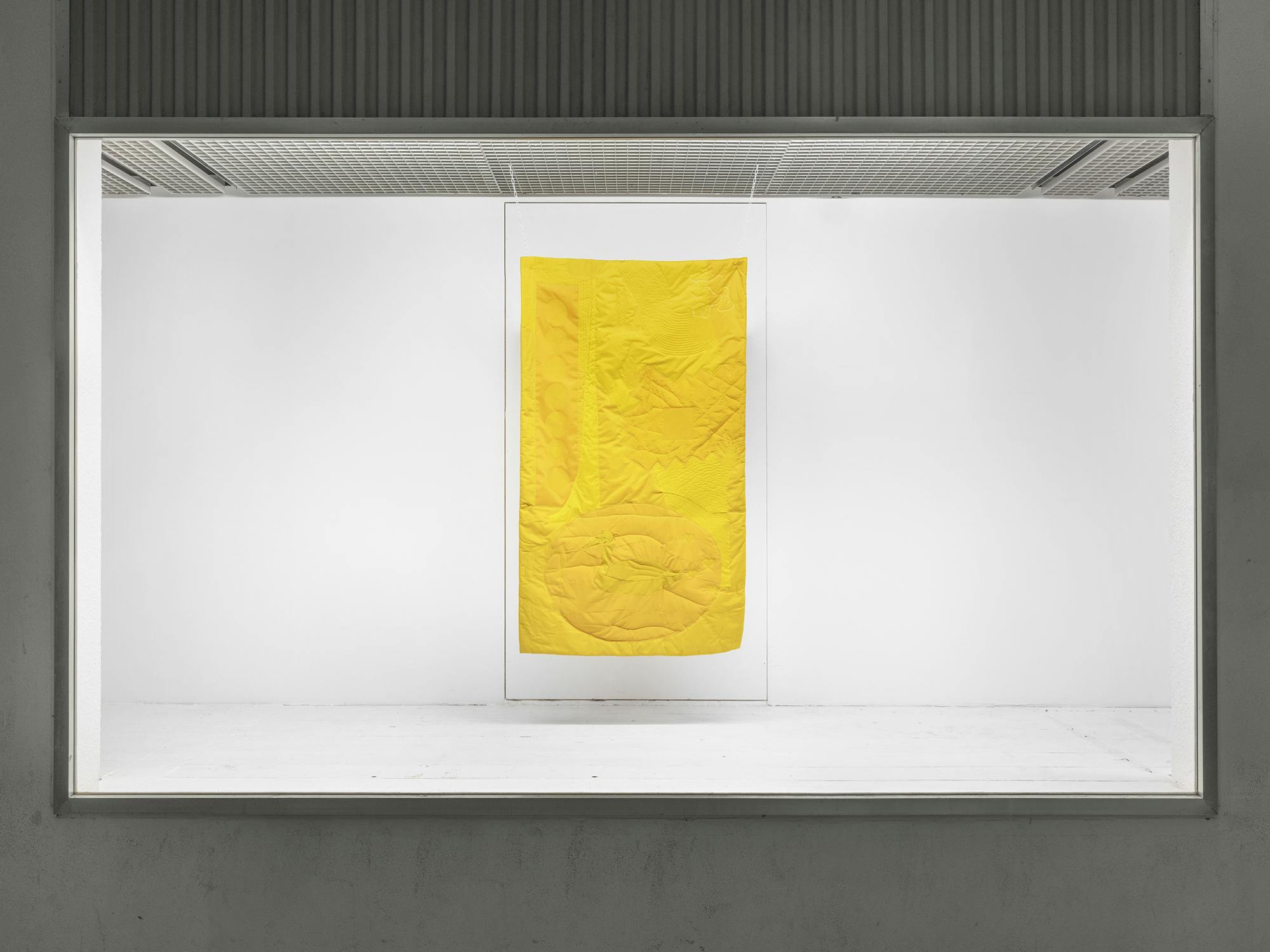 Gabbiano (yellow), Textile collage 145x88cm, 2021