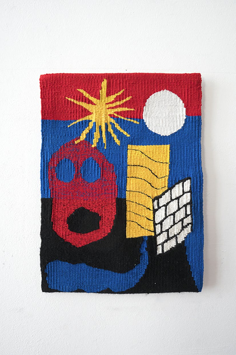 Seule avec une étoile sur la front, tapestry, cotton, 24x35cm, Brussels (BE), 2020